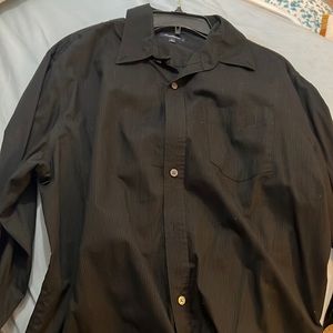 Large black Croft and barrow dress shirt pinstripe